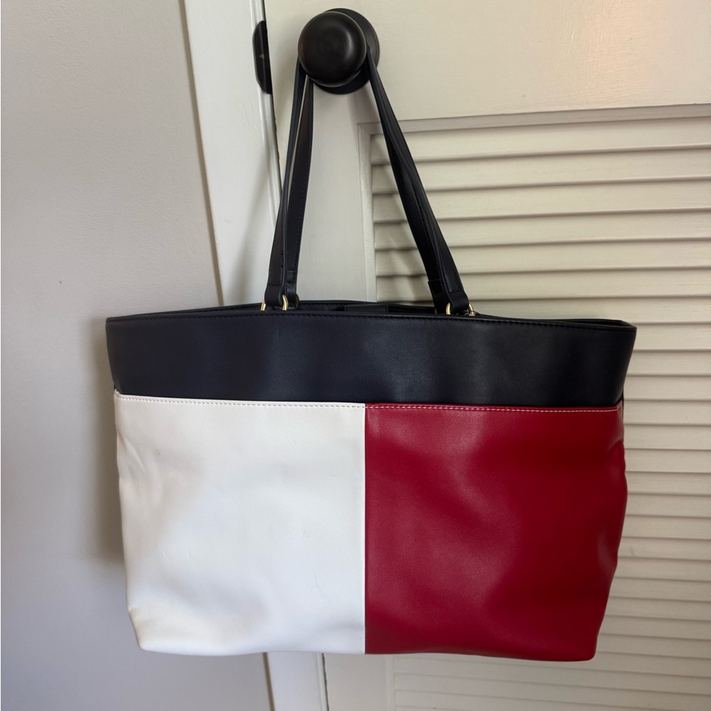 Tommy Hilfiger Stylish Red, White, and Blue Tote Bag